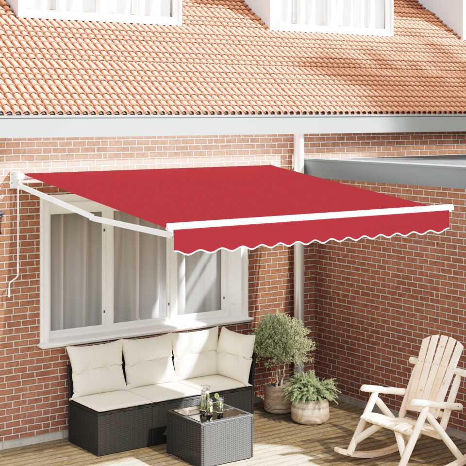 Marchiză manuală retractabilă roşie 300x250 cm, Material de schimb pentru marchiză pentru cadru de 3x2.5 m roşu