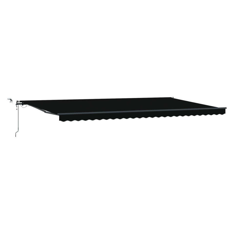Marchiză retractabilă automată cu LED Neagră 600x300 cm, Fabrică de înlocuire pentru marchiză pentru cadru de 6x3 m Negru - 1 | YEO