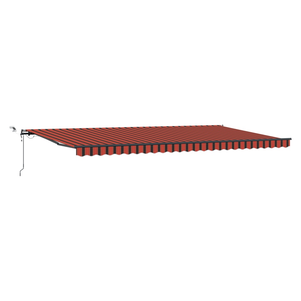 Marchiză Retractabilă Automată cu LED Portocalie și Maro 600x300 cm - 1 | YEO