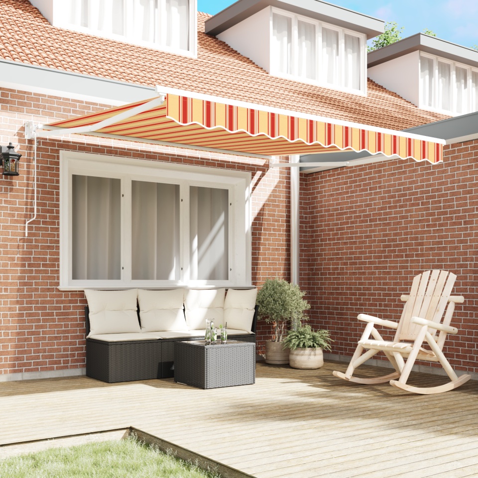 Marchiză retractabilă automată Galben și Portocalie 350x250 cm - 2 | YEO