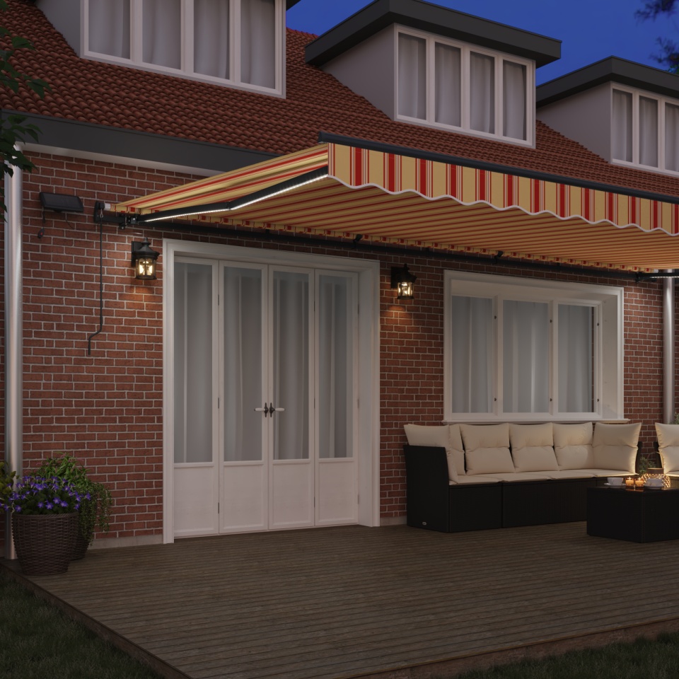 Marchiză Retractabilă Manuală cu LED Galben și Portocaliu 600x300 cm - 2 | YEO