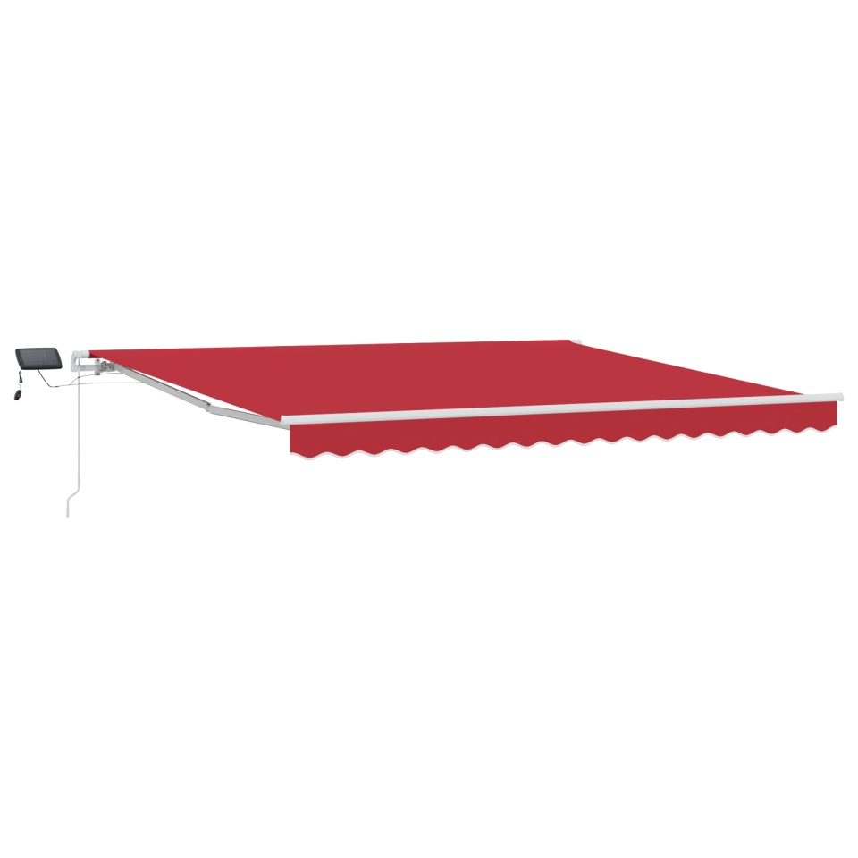 Marciză manuală retractabilă cu LED Roșie 400x300 cm, Țesătură de schimb pentru marciză 4x3 m Roșie - 1 | YEO