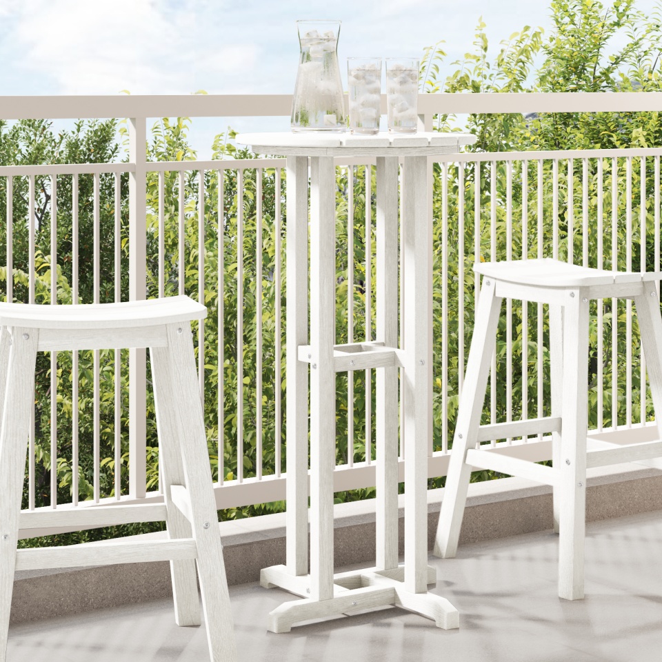 Masă Bar Alb 55x55x107 cm HDPE