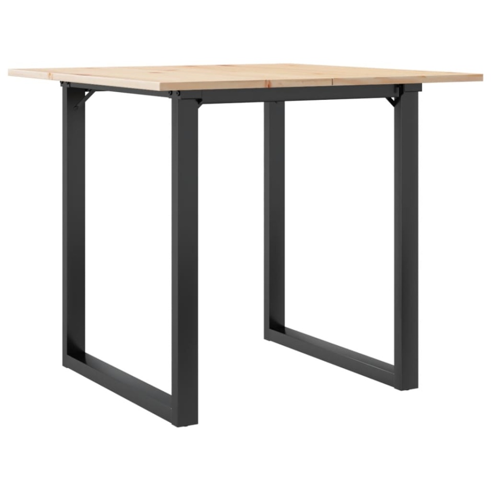 Masă de bucătărie, cadru O, 90x90x75 cm lemn masiv pin și fontă - 1 | YEO