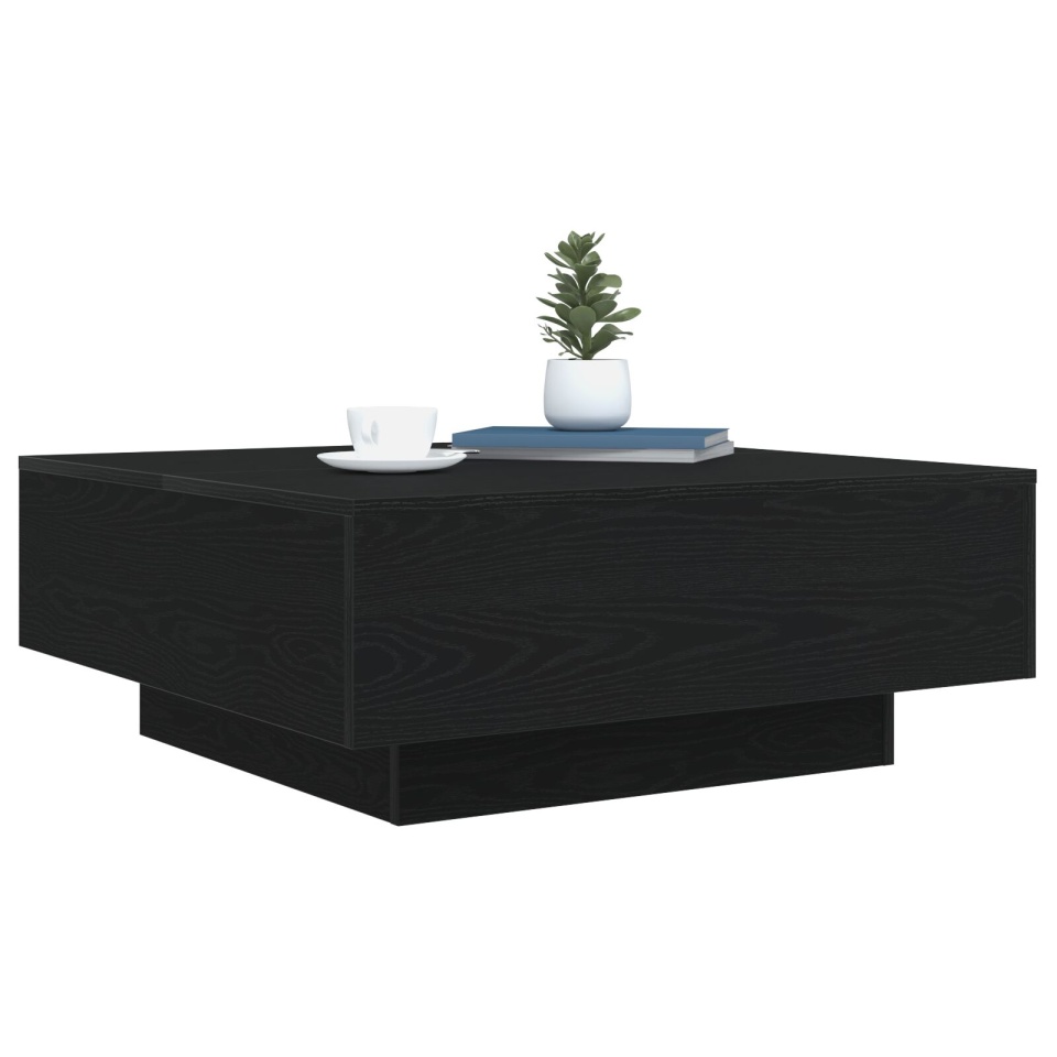 Masă de cafea cu lumini LED Stejar negru 80x80x31 cm - 2 | YEO