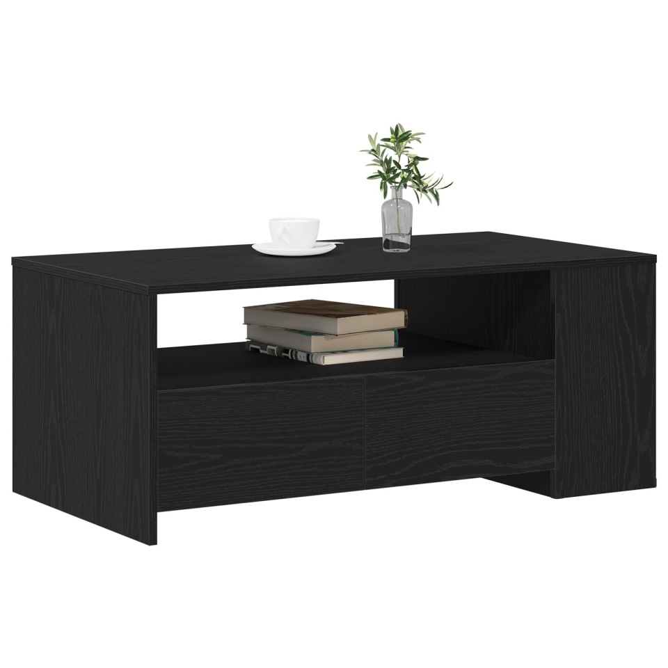 Masă de cafea din stejar negru 102x55x43.5 cm fabricată din lemn stratificat - 2 | YEO