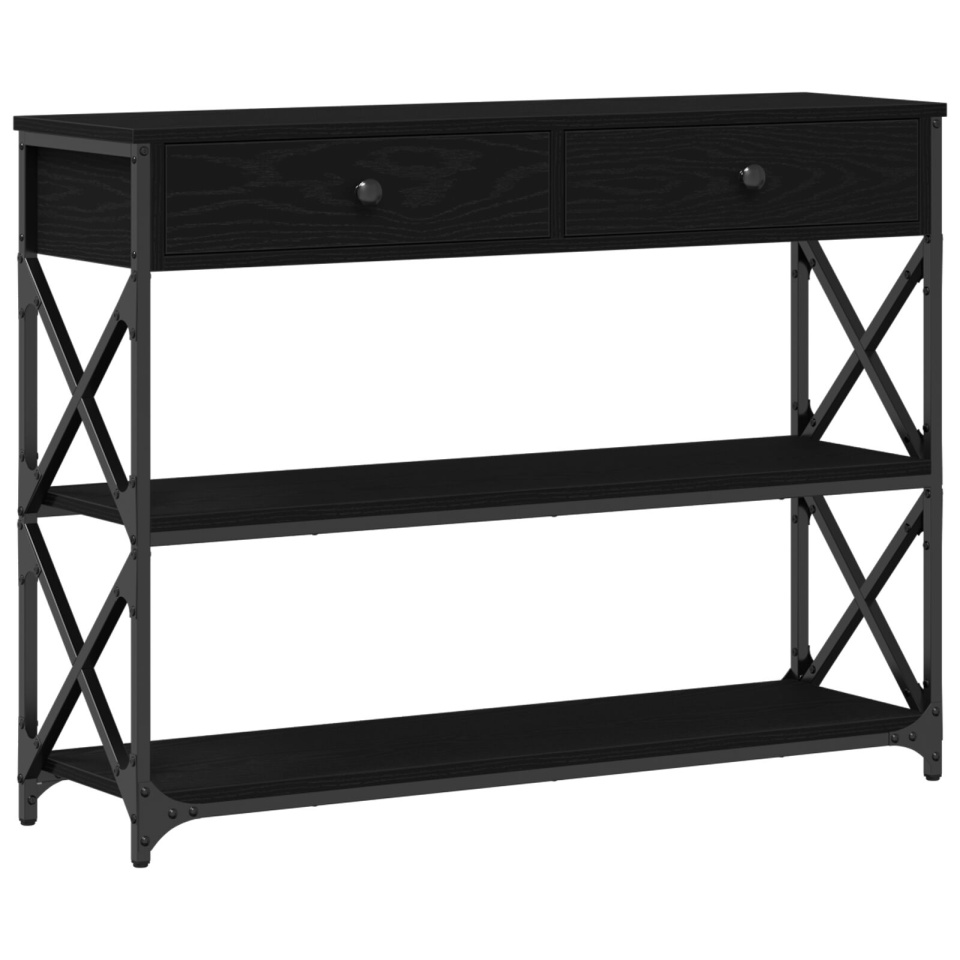 masa de consiliu Negru Stejar 100x28x75 cm Lemn prelucrat și Oțel - 1 | YEO