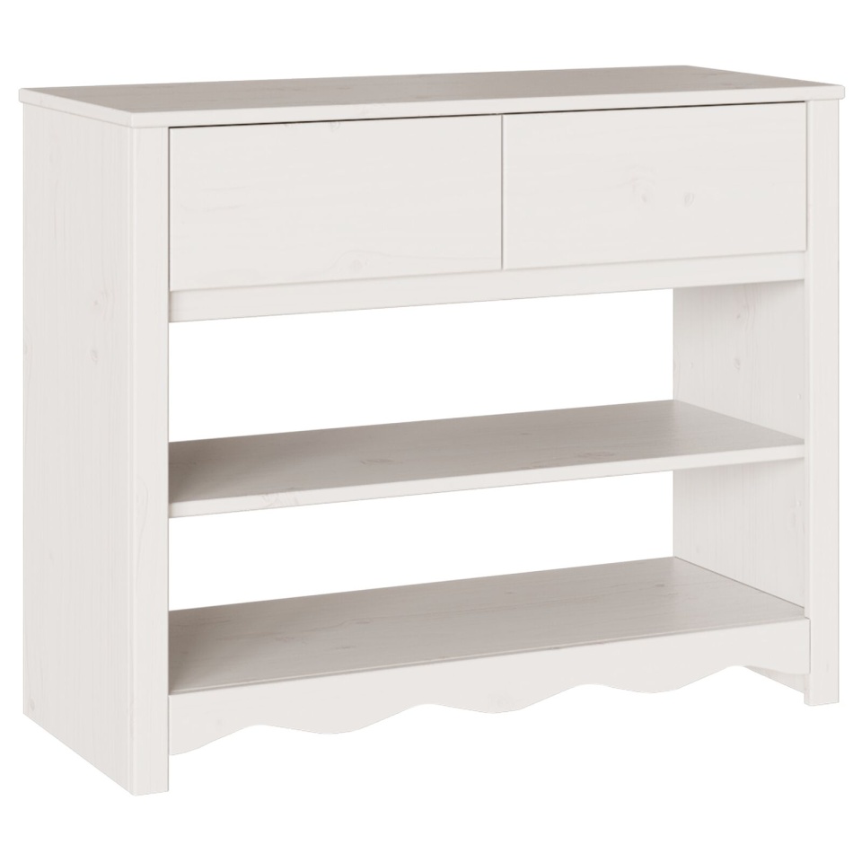 Masă de Consolă DRAMMEN Alb 89,5x37x73 cm Lemn Solid Pin - 1 | YEO
