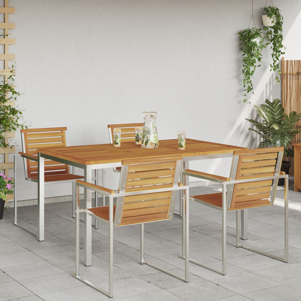 masă de dining 150x90x75 cm lemn masiv de acacia - 3 | YEO