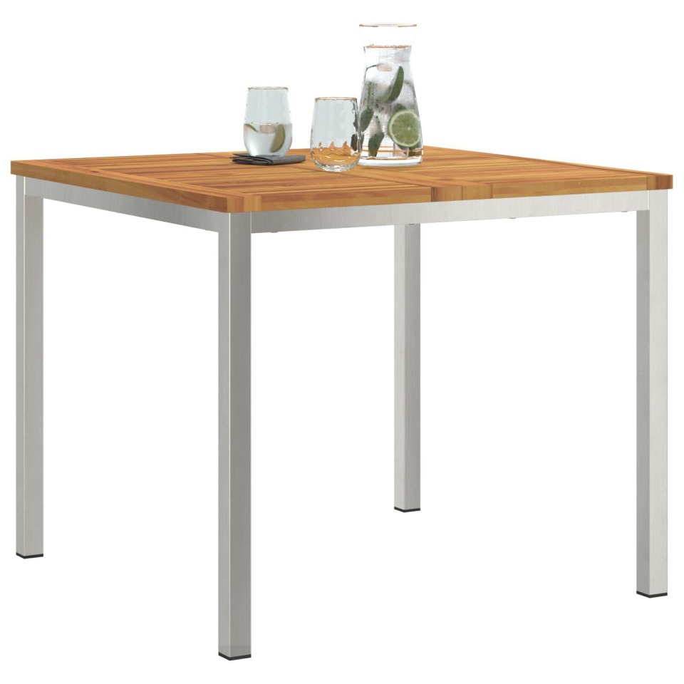 Masă de dining exterior 90x90x74.5 cm din lemn masiv de acacia - 2 | YEO