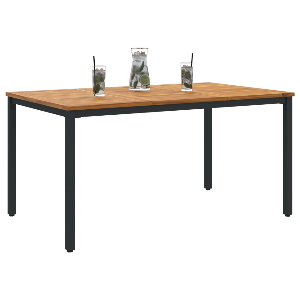 Masă de grădină 150x90x75 cm din lemn masiv de acacia și metal - 2 | YEO