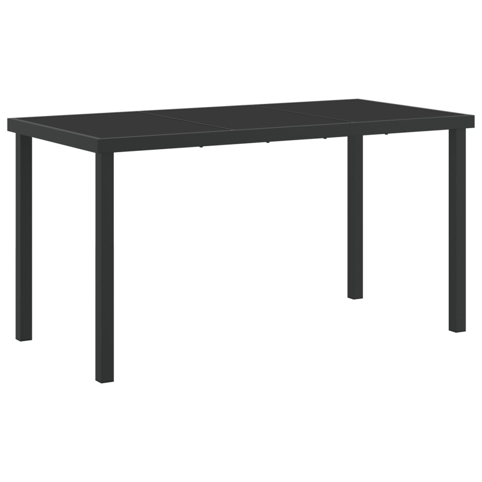 Masă de grădină Neagră 140x80x73 cm Sticlă securizată - 1 | YEO