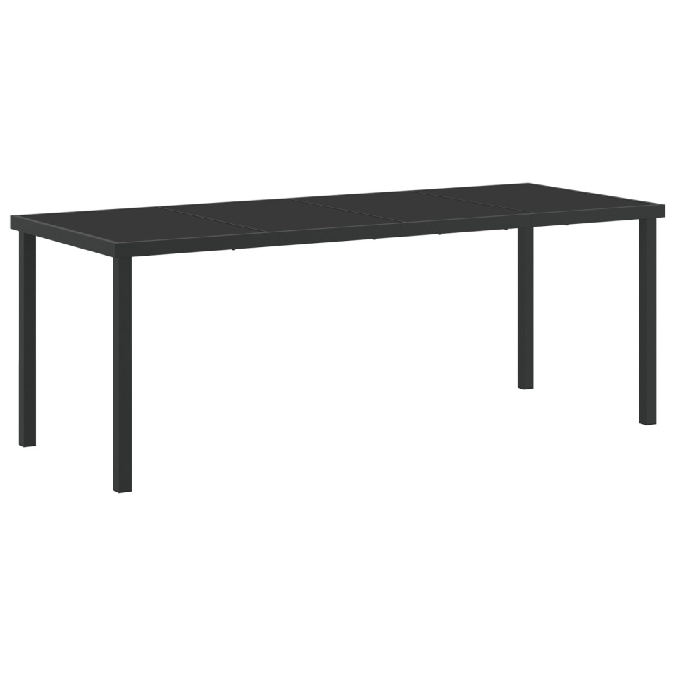 Masă de grădină Neagră 200x80x73 cm Sticlă întărită - 1 | YEO