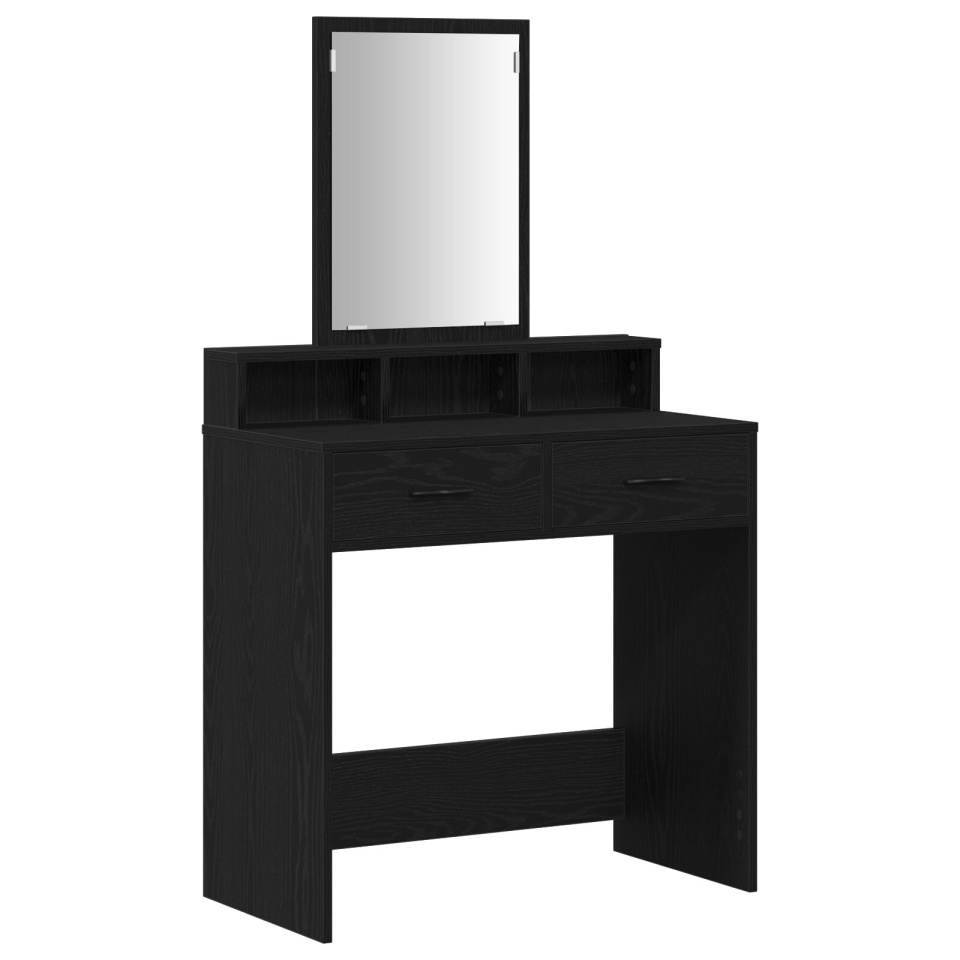 Masă de toaletă Stejar negru MDF și sticlă 79 x 41 x 140 cm - 1 | YEO