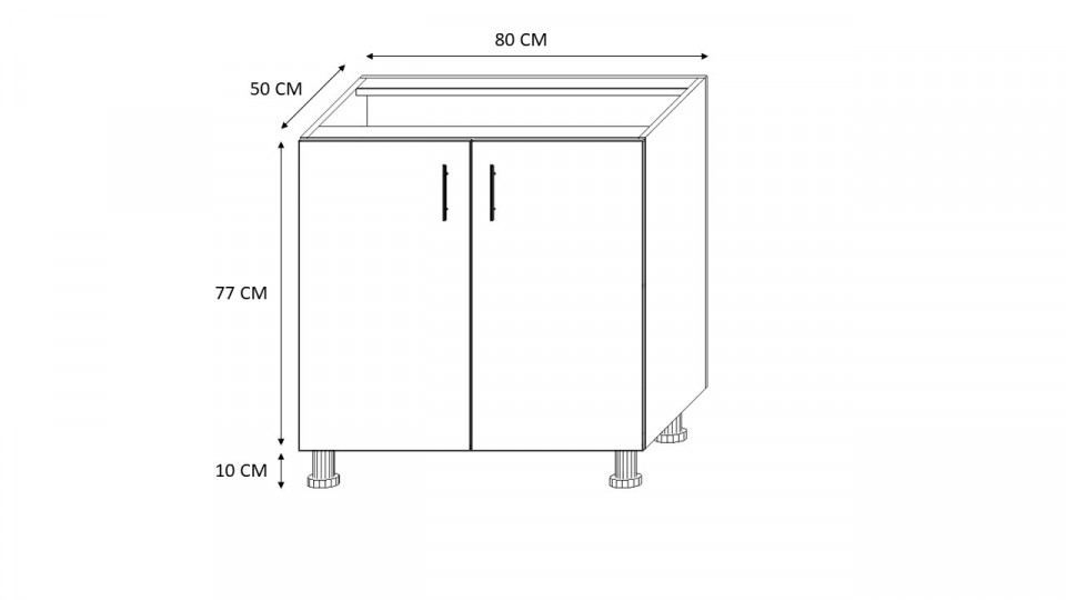 Masca pentru chiuveta cu 2 usi Sonoma 80x87x50 cm din Pal 18mm - 1 | YEO