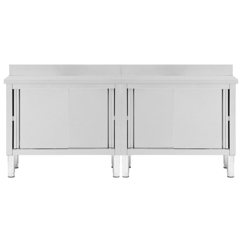Mese lucru uși glisante 2 buc. 200x50x(95-97)cm oțel inoxidabil - 3 | YEO