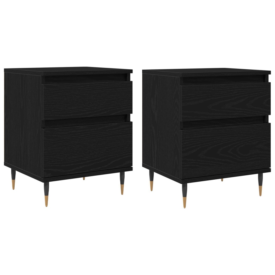 Noptiere, 2 buc., stejar negru, 40x35x50 cm, lemn prelucrat - 1 | YEO