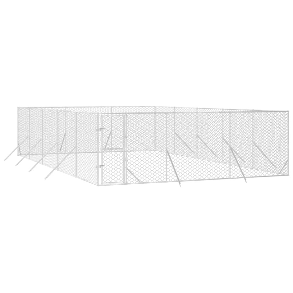 Padoc de exterior pentru câini argintiu 6x10x2m oțel galvanizat - 2 | YEO