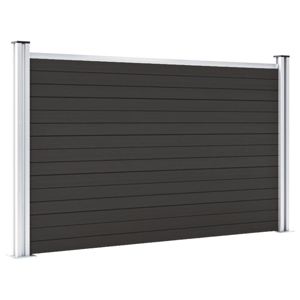 Panou de gard, 180x105 cm, negru, WPC - 2 | YEO