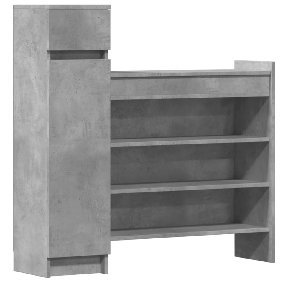 Pantofar, gri beton, 100,5x28x100 cm, lemn prelucrat - 1 | YEO