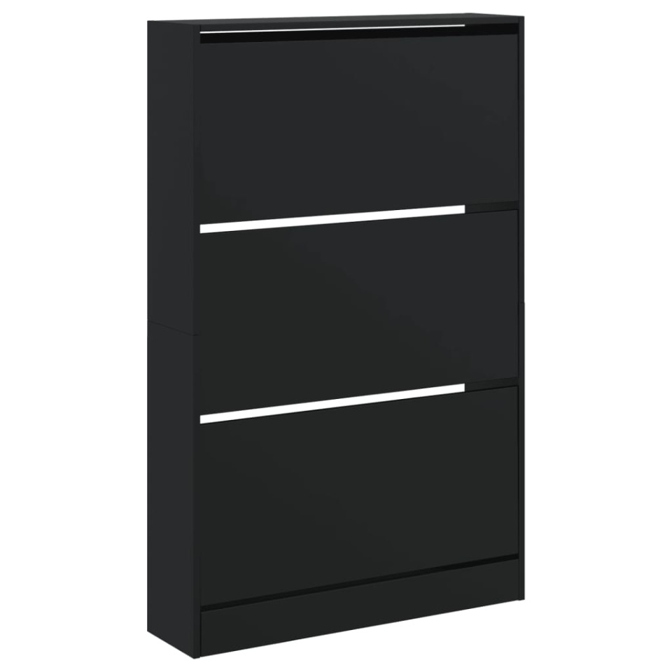 Pantofar, negru, 80x21x125,5 cm, lemn compozit - 3 | YEO