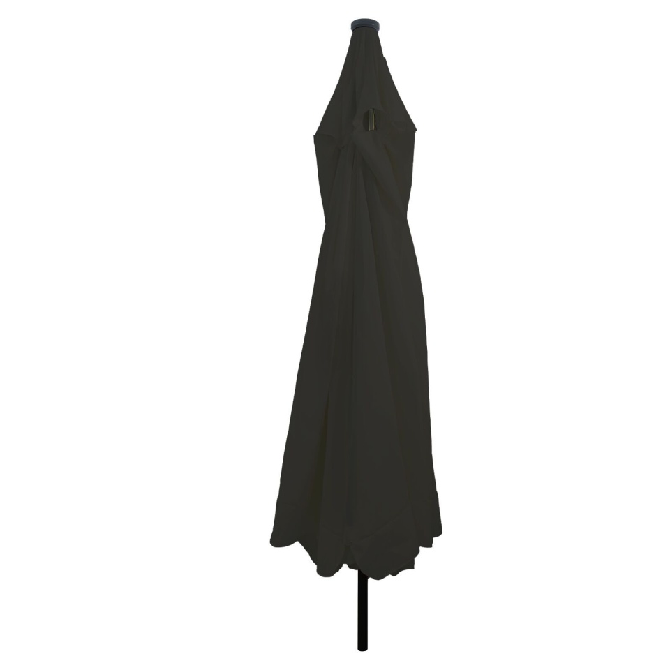 Parasol de grădină cu lumini LED ø395x245 cm, Negru