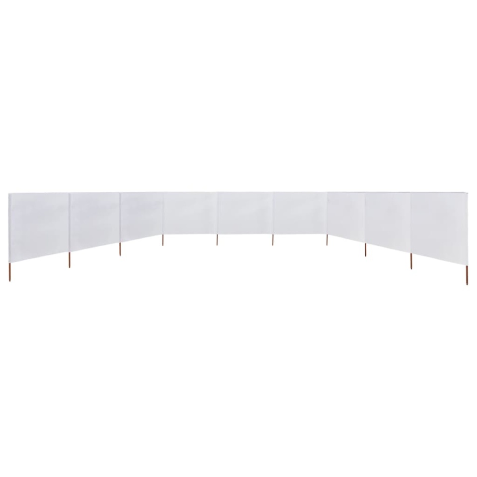 Paravan anti-vânt cu 9 panouri, alb nisipiu 1200x160 cm textil - 2 | YEO