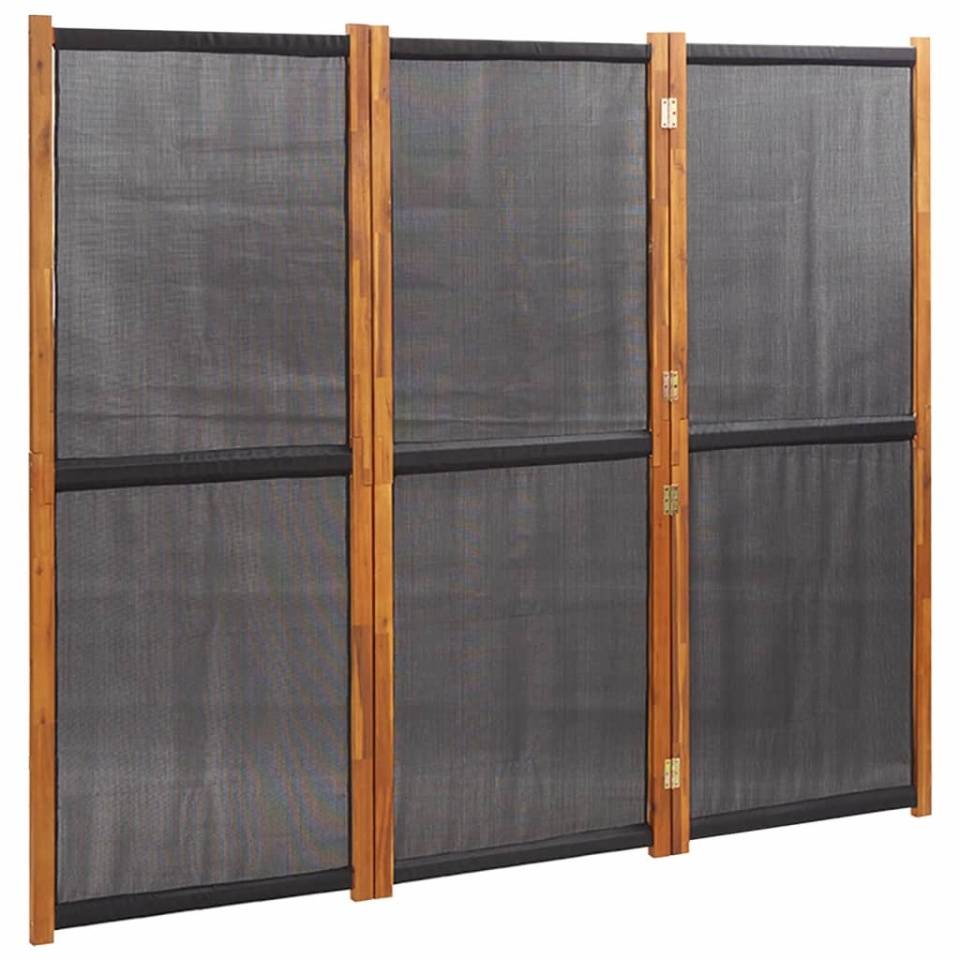 Paravan de cameră cu 3 panouri, negru, 210x180 cm - 1 | YEO