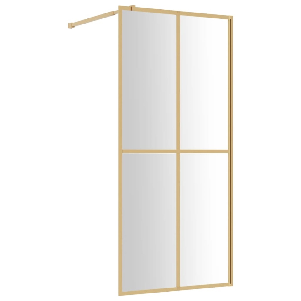 Paravan de duș walk-in auriu, 90x195 cm sticlă ESG transparentă - 1 | YEO