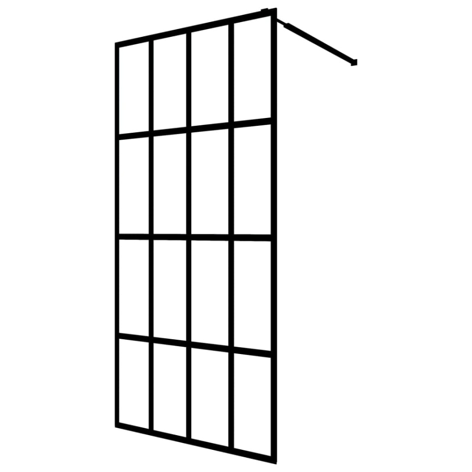 Paravan duș walk-in cu raft negru 90x195 cm sticlă ESG/aluminiu - 2 | YEO