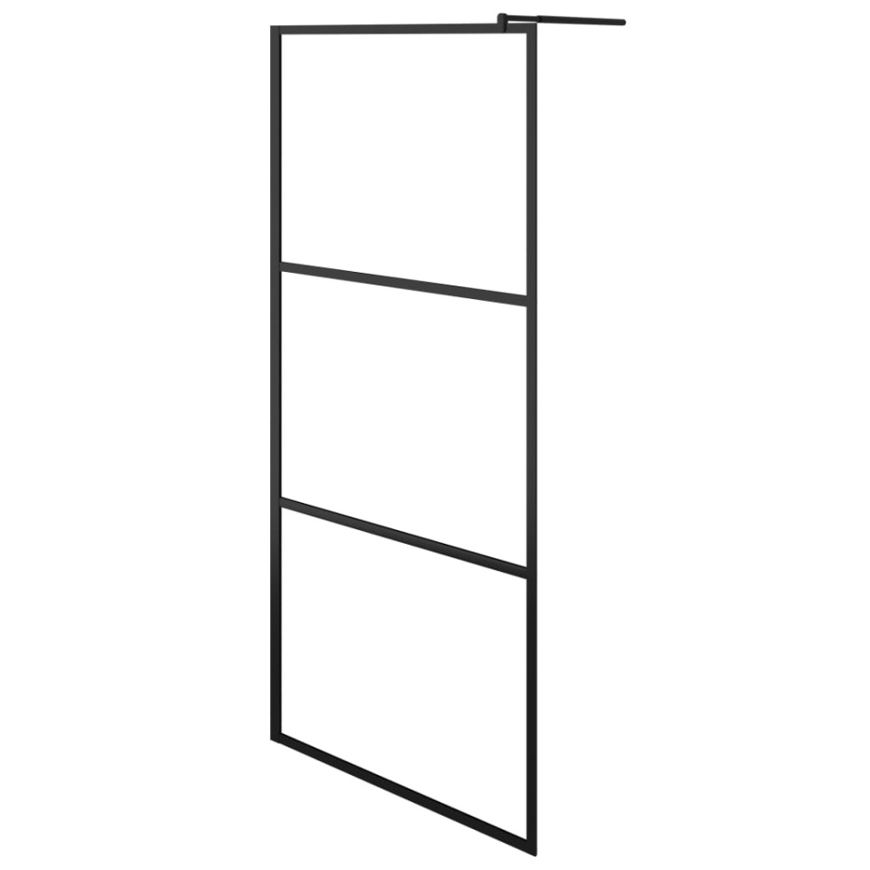 Paravan duș walk-in, negru, 90x195 cm, sticlă ESG transparentă - 1 | YEO