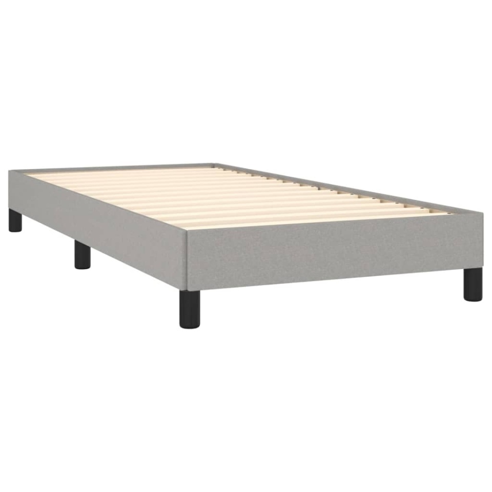 Pat box spring cu saltea, gri deschis, 90x200 cm, textil - 3 | YEO