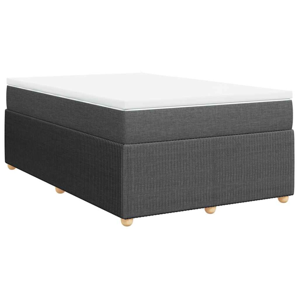 Pat box spring cu saltea, gri închis, 120x190 cm, textil - 1 | YEO