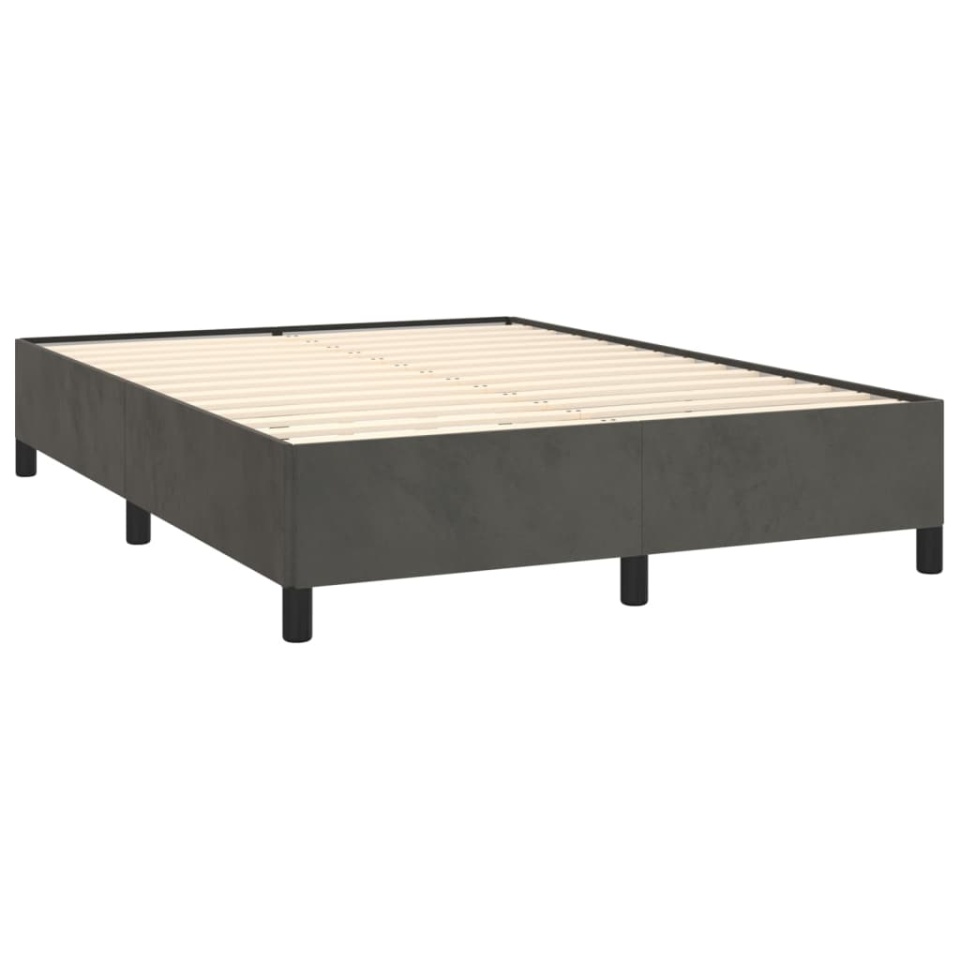 Pat box spring cu saltea, gri închis, 140x200 cm, catifea - 3 | YEO