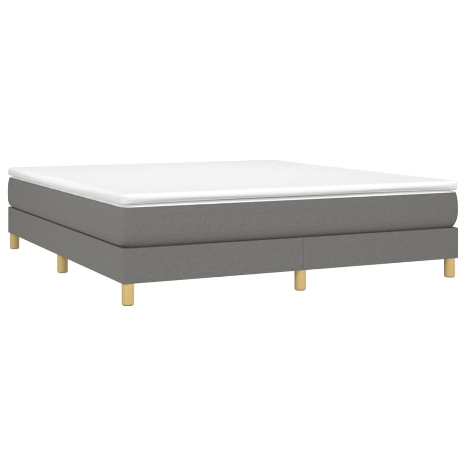 Pat box spring cu saltea, gri închis, 180x200 cm, textil - 2 | YEO