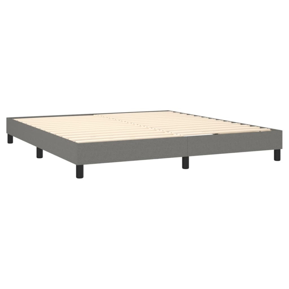 Pat box spring cu saltea, gri închis, 180x200 cm, textil - 3 | YEO