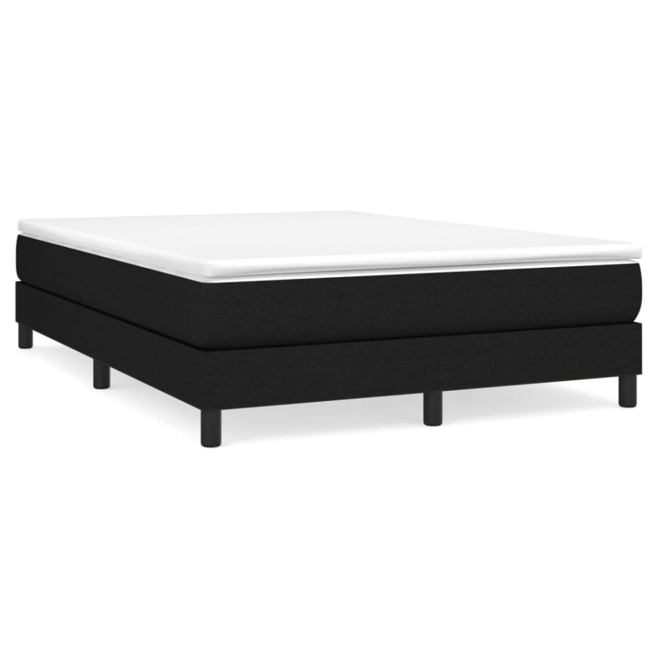 Pat box spring cu saltea, negru, 140x190 cm, textil - 1 | YEO