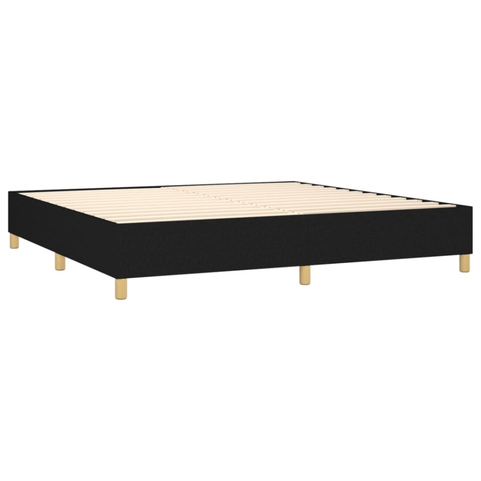 Pat box spring cu saltea, negru, 200x200 cm, textil - 3 | YEO