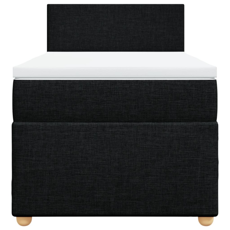 Pat box spring cu saltea, negru, 90x200 cm, textil - 4 | YEO