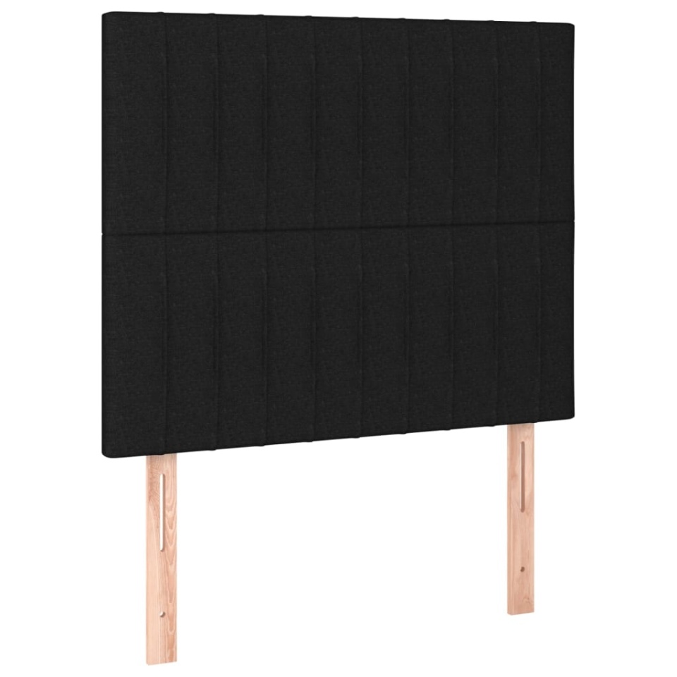 Pat box spring cu saltea, negru, 90x200 cm, textil - 4 | YEO