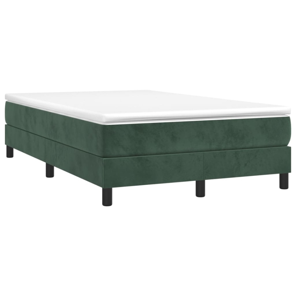 Pat box spring cu saltea, verde închis, 120x200 cm, catifea - 2 | YEO