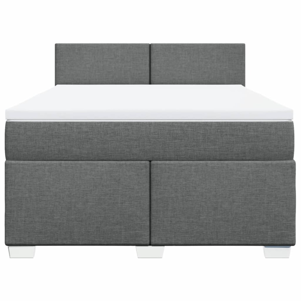 Pat continental cu saltea, gri închis, 160x200 cm, țesătură - 3 | YEO