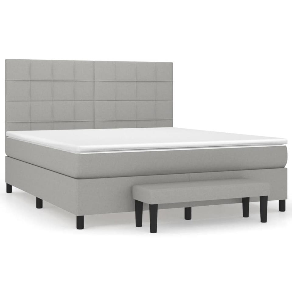 Pat continental, gri deschis, 180x200 cm, material textil - 1 | YEO