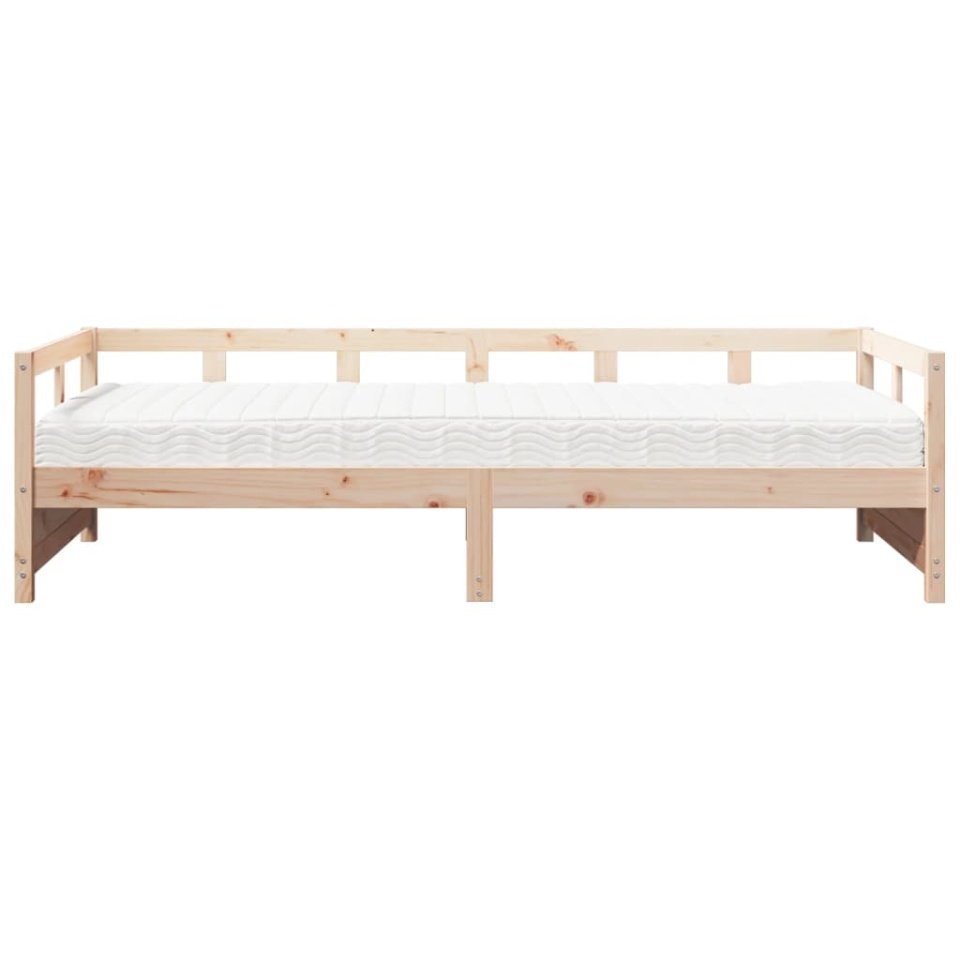 Pat de zi cu saltea, 90x200 cm, lemn masiv pin - 2 | YEO