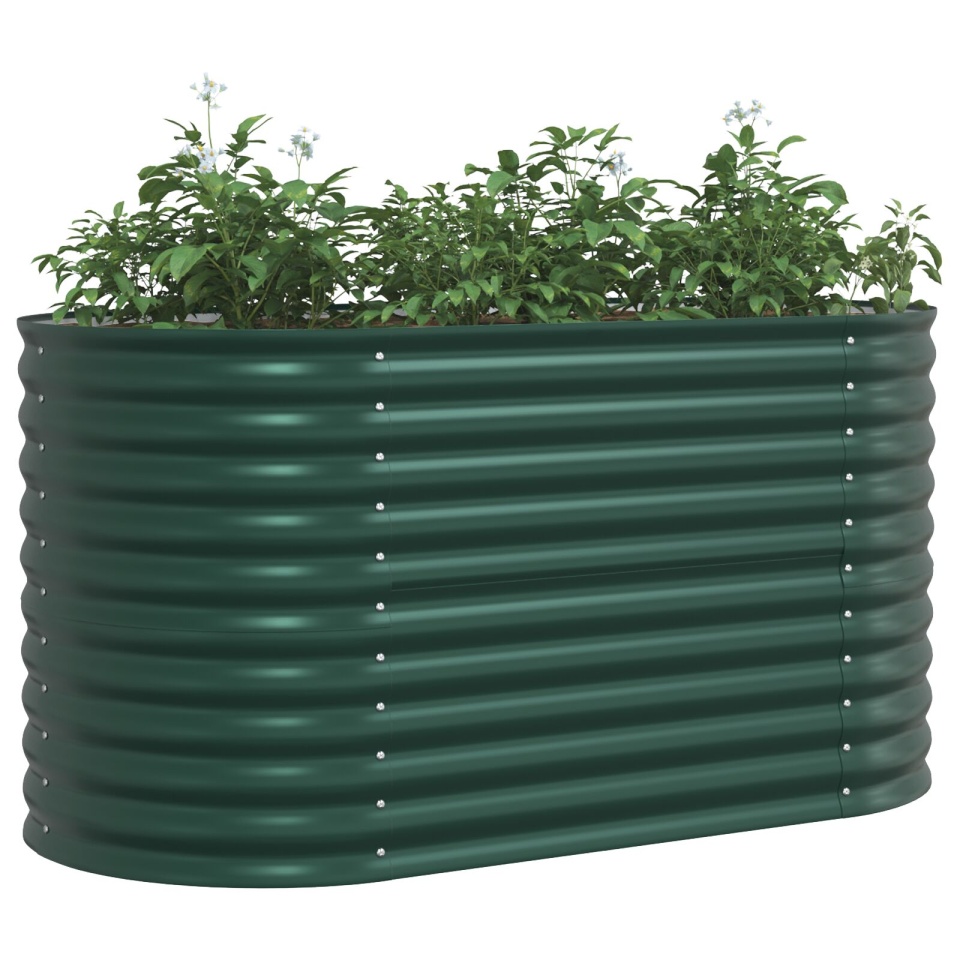 Pat Ridicat pentru Grădină Verde 160x80x81 cm din Oțel Galvanizat - 2 | YEO