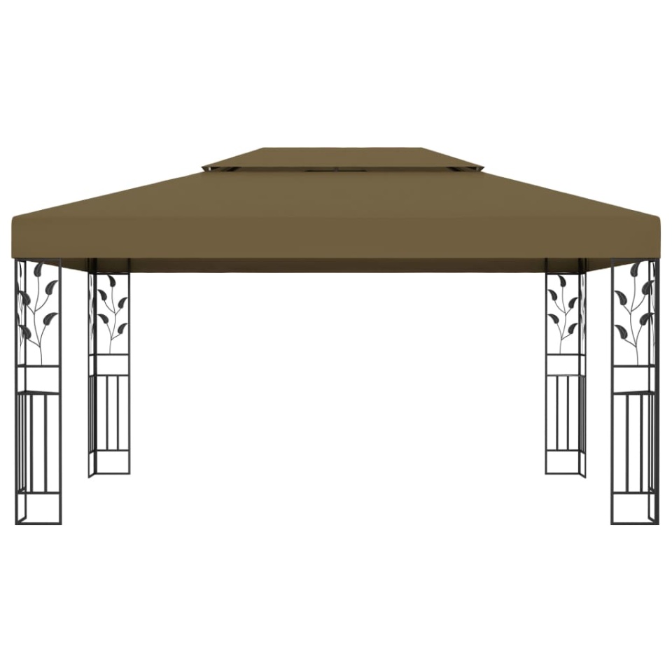 Pavilion cu acoperiș dublu, gri taupe, 3 x 4 m, 180 g/m² - 1 | YEO