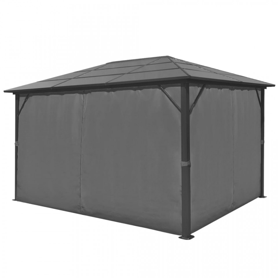 Pavilion cu perdea, antracit, 400 x 300 cm, aluminiu - 3 | YEO
