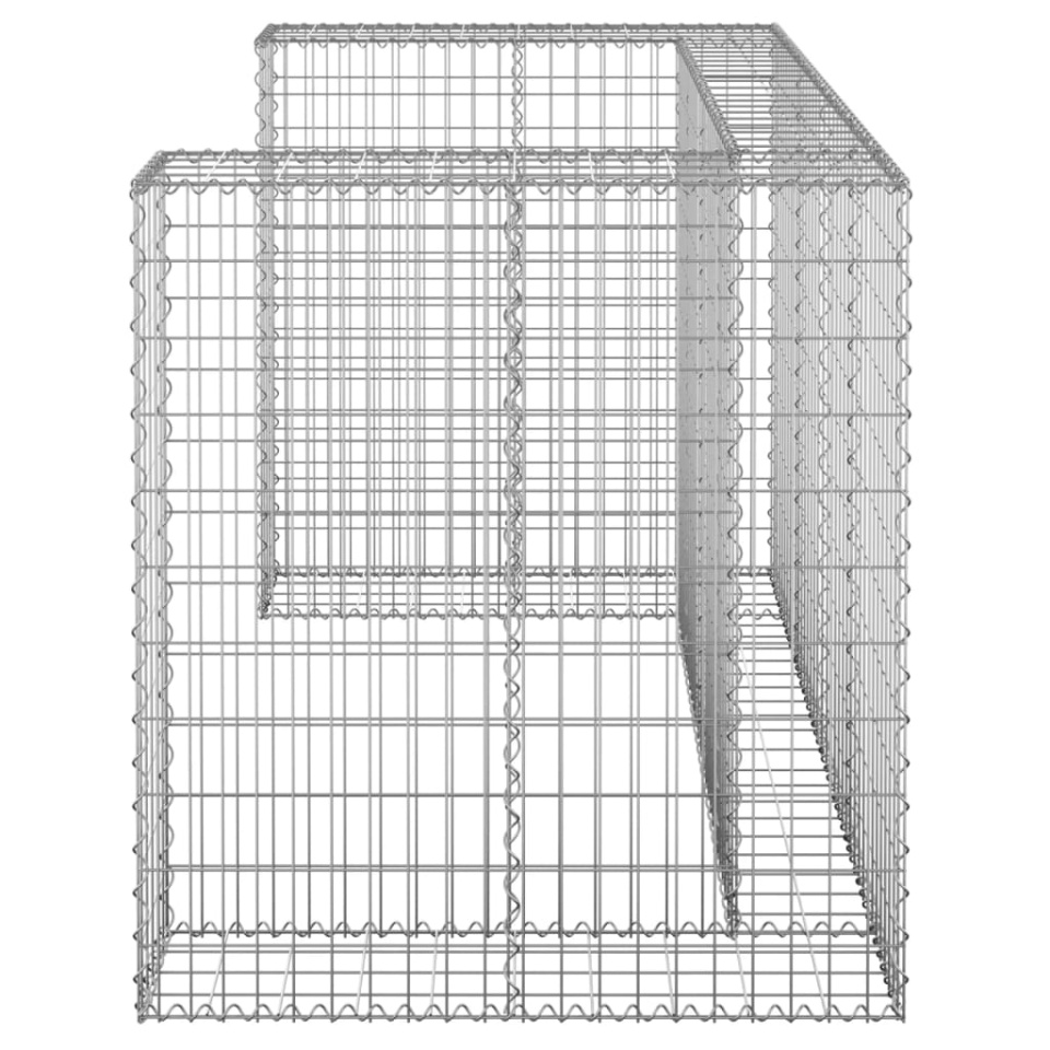 Perete gabion pentru pubele, 180x100x110 cm, oțel galvanizat - 3 | YEO