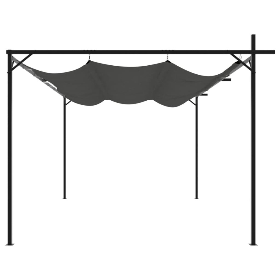 Pergola cu acoperiș retractabil, antracit, 395x292x230 cm - 3 | YEO