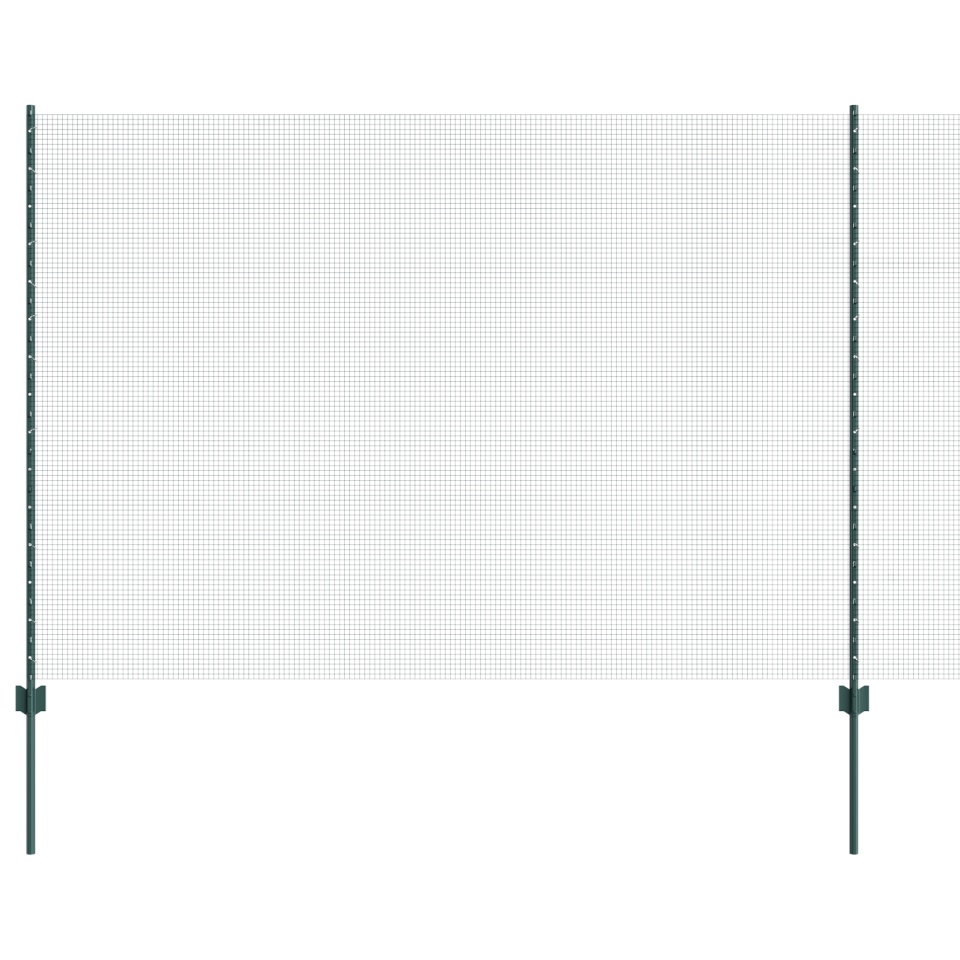 Plasa Sudată cu 11 Stâlpi U Verde 1.5x25 m Oțel - 1 | YEO